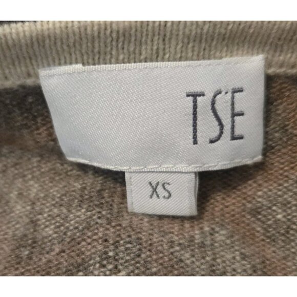 TSE Animal Geo Print 100% Cashmere Sweater Cardigan XS Brown Womens Button Front - Picture 7 of 9